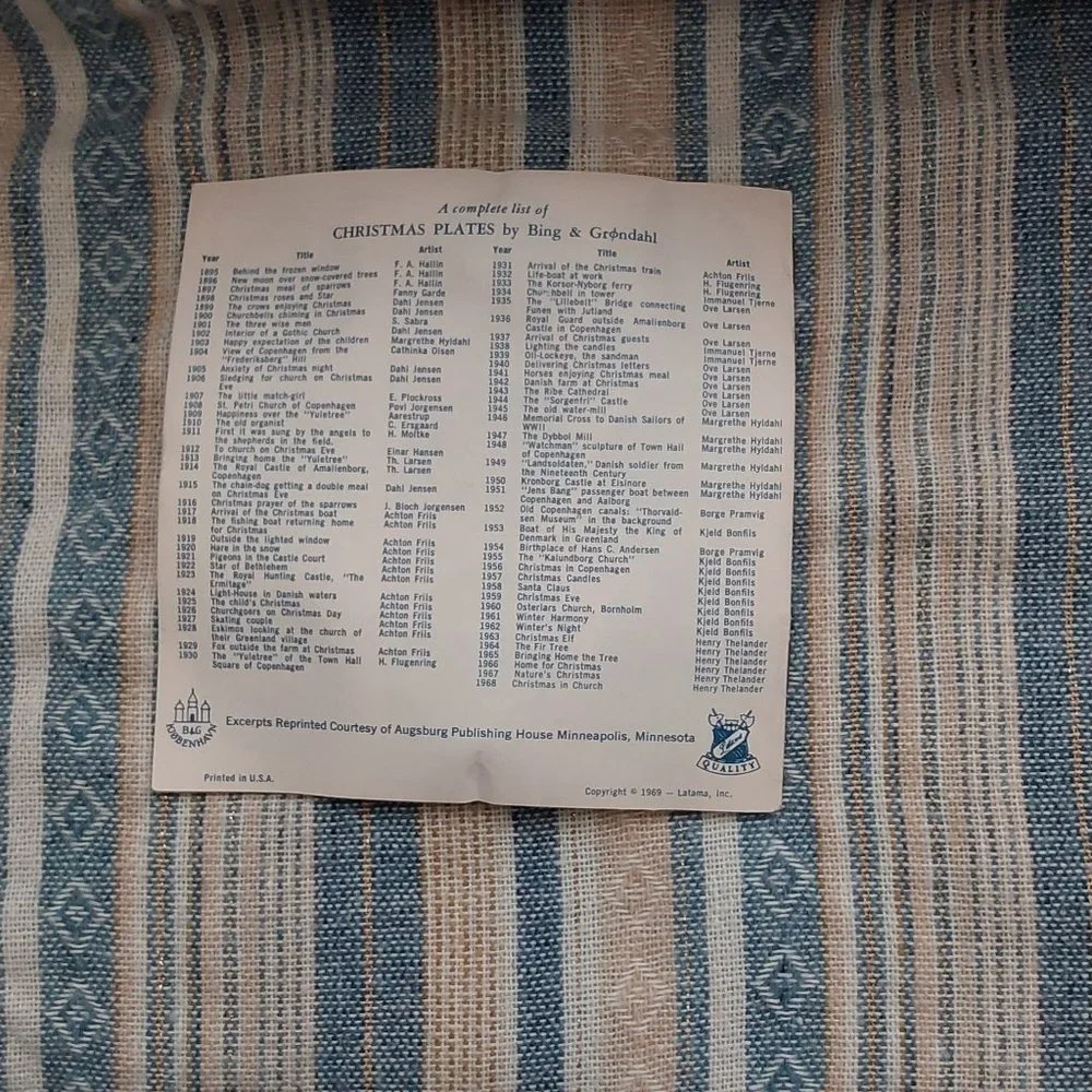 Royal Copenhagen Vintage 1969 “Christmas with the Country‎ Relatives
